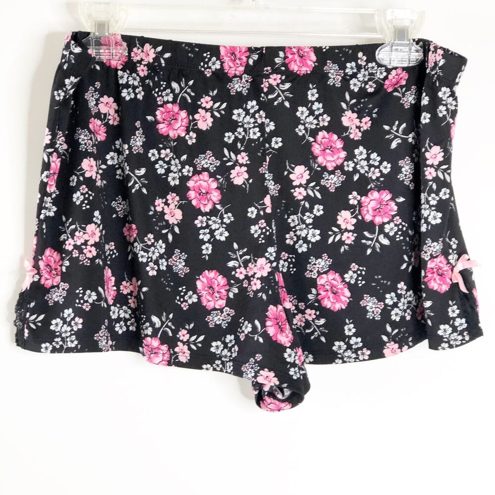 Laura Ashley Pajama Shorts Medium Pink Roses and Bows